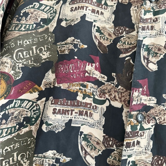 SUMMA (100% Silk)Men’s Vtg Italy Patterned Button Down Short Sleeve Shirt-Size M - Picture 8 of 10